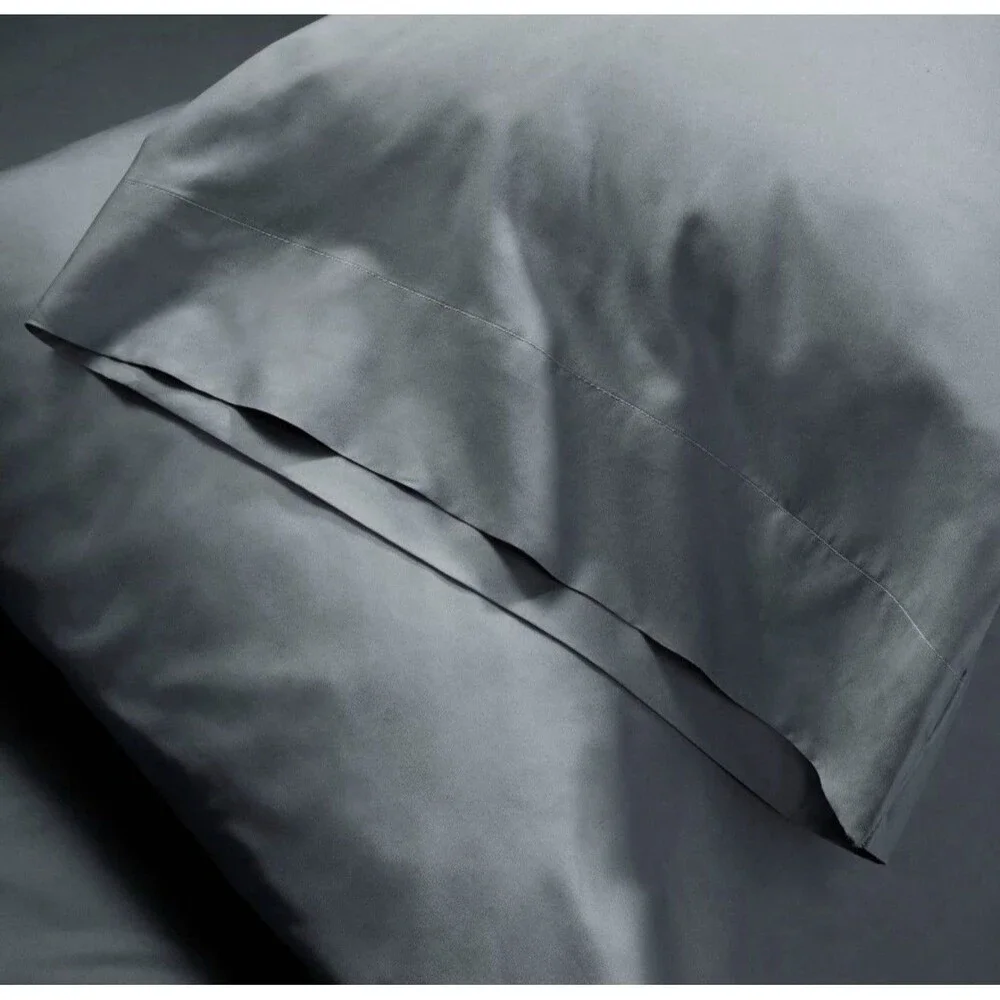 King 400 Thread Count Percale Sheet Set Mineral Blue - Casaluna NEW